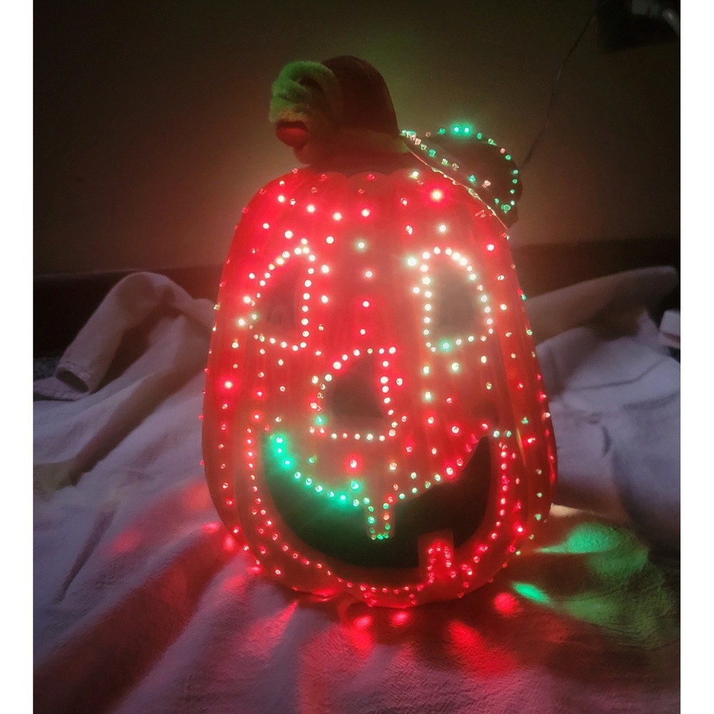 Vtg 2002 Avon Glowing Fiber Optic Pumpkin Jack O Lantern Halloween Works